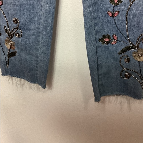 CHICO’s So Slimming Girlfriend Ankle Jeans 10 (1.5R) Embellished Boho festival - Picture 5 of 16